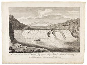 (AMERICAN WATERFALLS.) Captain Thomas Davies, after. Group of 5 engraved topographical scenes of North American waterfalls.
